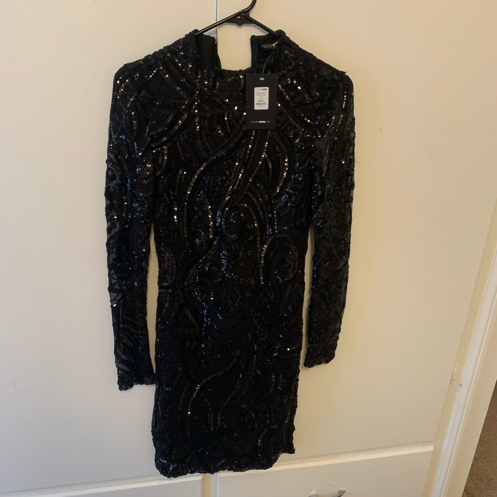 Black Fashion Nova sequins dress